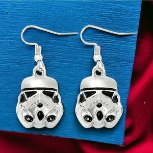 Stormtrooper Earrings Star Wars Fandom Dangle Earrings Silver Cosplay Disney